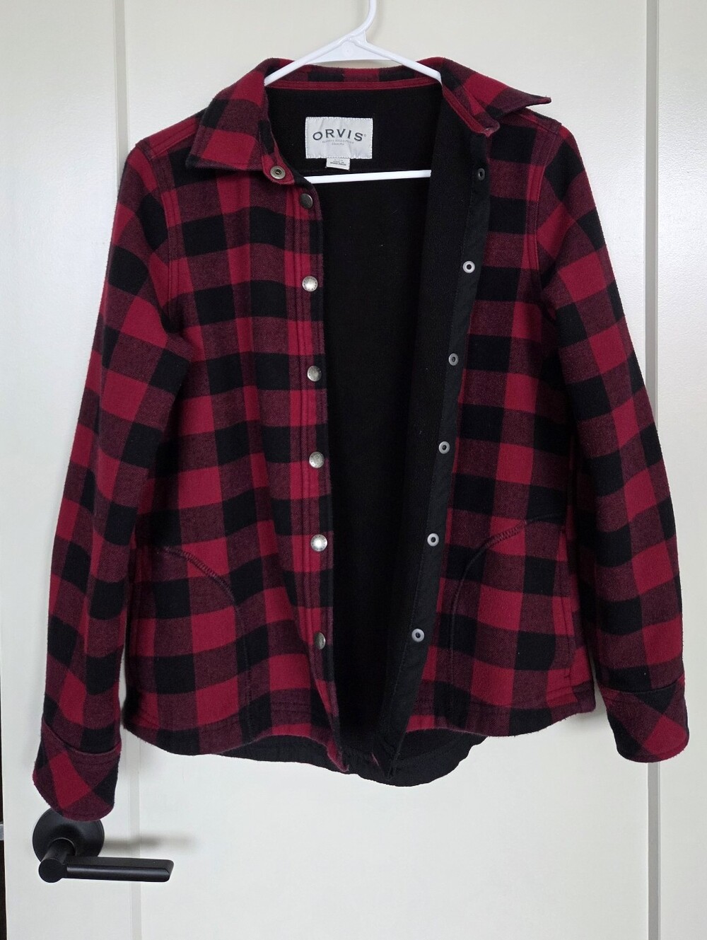 Orvis Women's Red & Black Plaid Button-Front Jacket